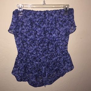 Express flower print strapless top
